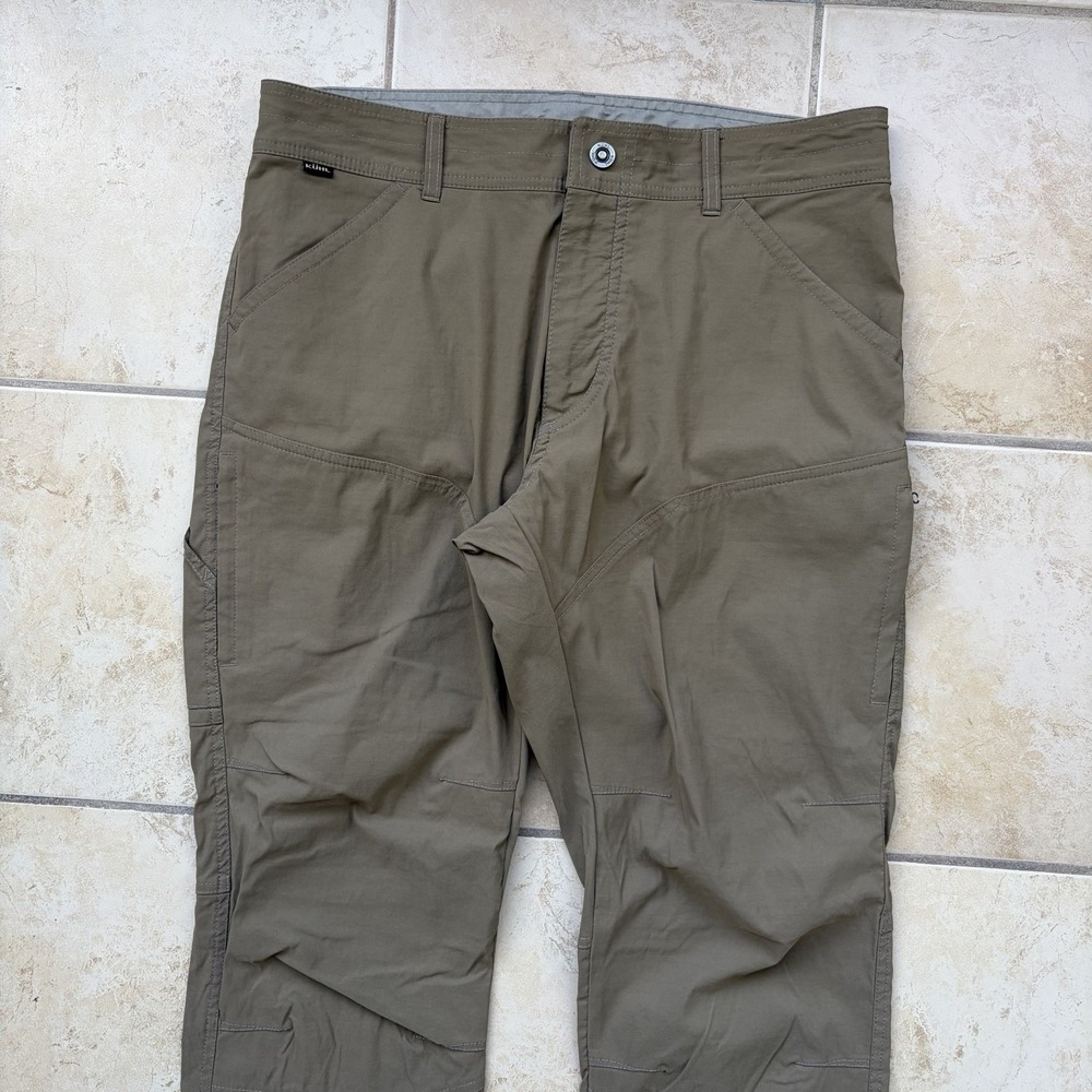 Kuhl Pants Mens 35x30 Tan Brown Renegade Quick Dry Zip Cargo Performance Chino - Picture 2 of 16